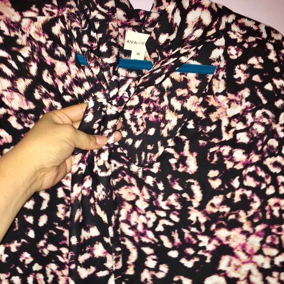 Ava Viv Print Bow Tie Sleeveless Top - Picture 3 of 4